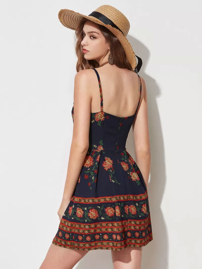 Floral Print Slip Dress