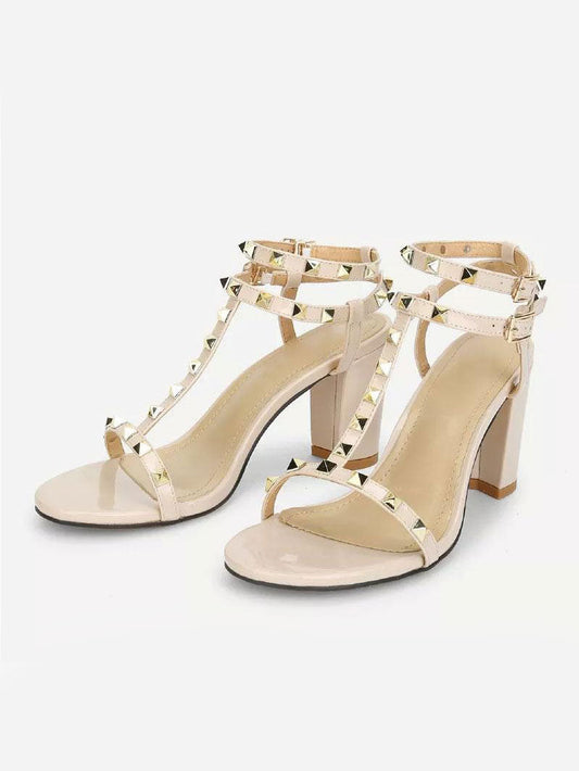 Rockstud Detail Block Heeled Sandals